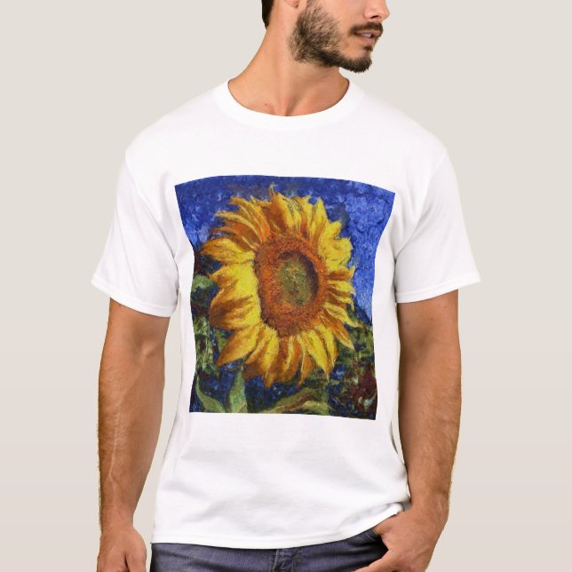Camiseta Campo De Girasol En Estilo Artístico Colorido (Anverso)