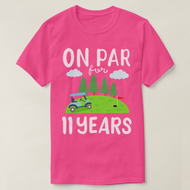 Camiseta Campo de golf 11.º Carro de golf de cumpleaños (Diseño del anverso)