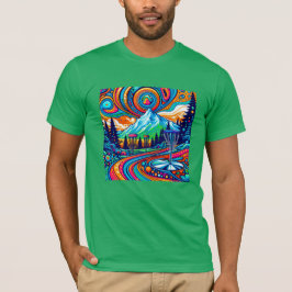 Camiseta Campo de golf de disco psicodélico