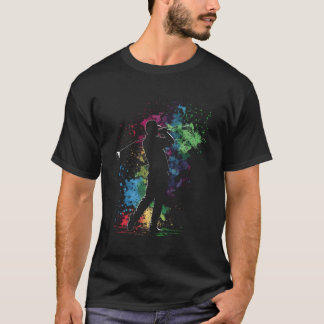 Camiseta Campo de golf Golf Golfer Splash Art Retro Golfer 