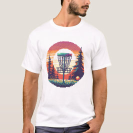 Camiseta Campo de golf Pixel Art Disc