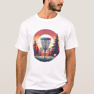 Camiseta Campo de golf Pixel Art Disc