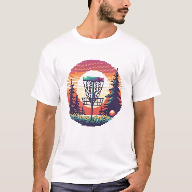 Camiseta Campo de golf Pixel Art Disc (Anverso)