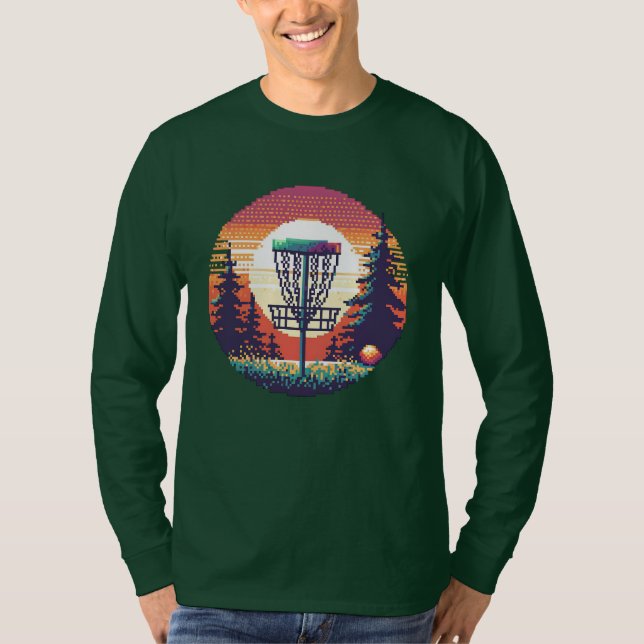 Camiseta Campo de golf Pixel Art Disc (Anverso)