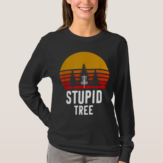Camiseta Campo de golf Retro Disk Stupid Tree Funny Frisbee (Anverso)