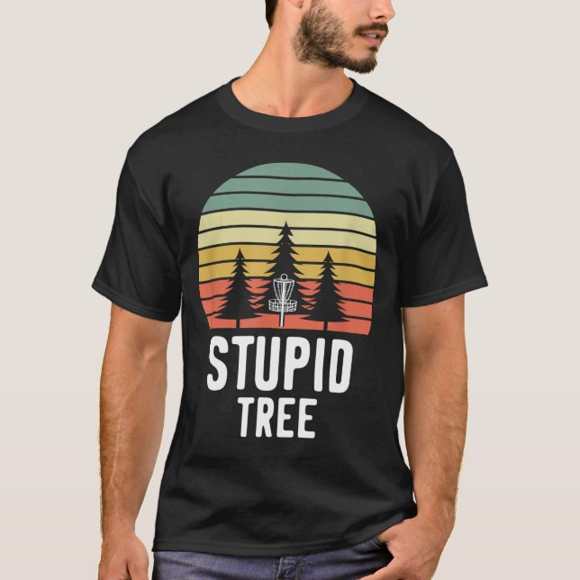 Camiseta Campo de golf Retro Disk Stupid Tree Funny Frisbee (Anverso)
