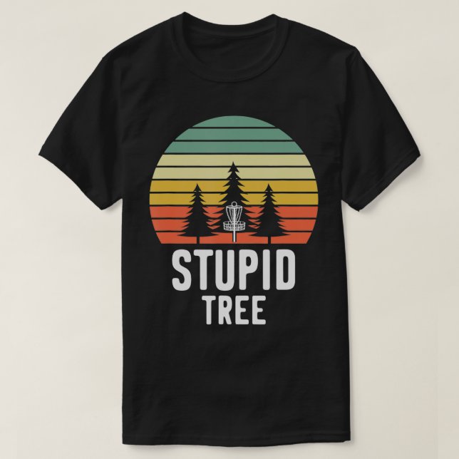 Camiseta Campo de golf Retro Disk Stupid Tree Funny Frisbee (Diseño del anverso)