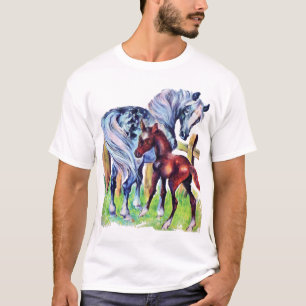 Camiseta Campo de hierba para bebés madre de caballos