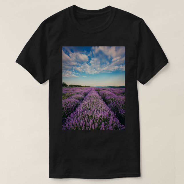 Camiseta campo de lavandula (Diseño del anverso)