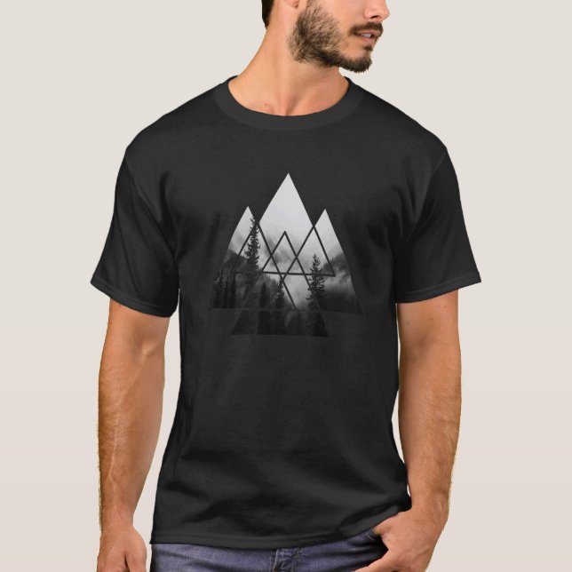 Camiseta Campo de minimalismo retro de árboles naturales al (Anverso)