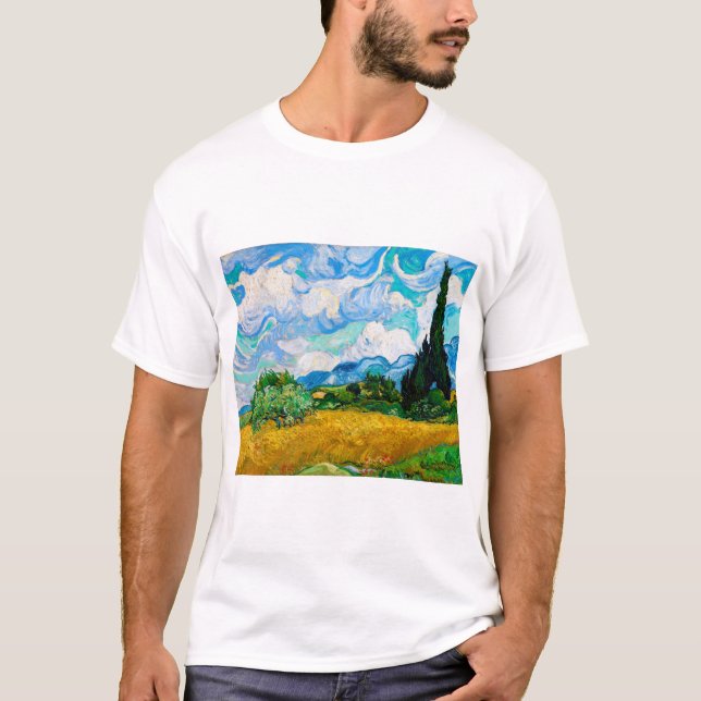 Camiseta Campo de trigo con cipreses, Van Gogh (Anverso)
