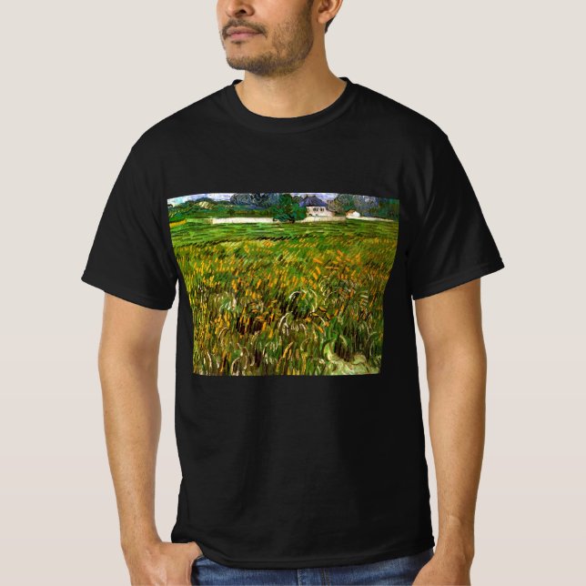 Camiseta Campo de trigo en Auvers de Vincent van Gogh (Anverso)