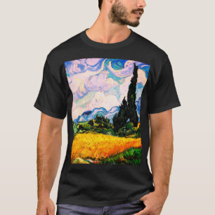 Camiseta Campo de trigo Vincent Van Gogh con cipreses