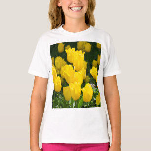 Camiseta Campo de tulipanes amarillo brillante