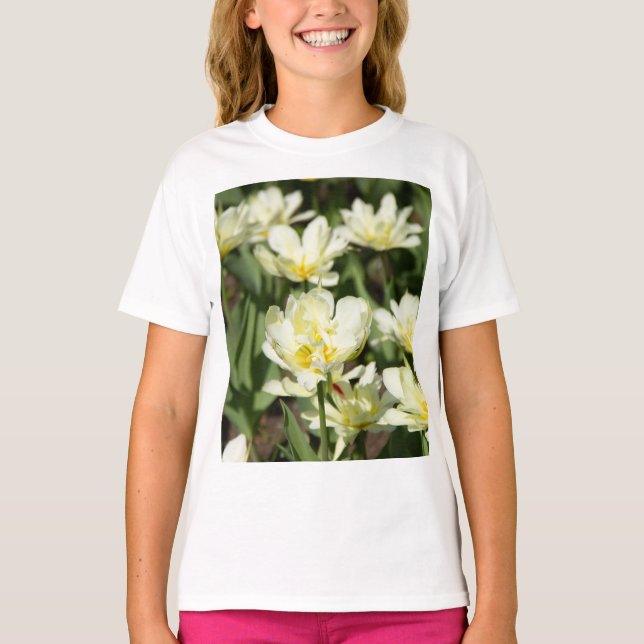 Camiseta Campo de tulipanes blancos Foto (Anverso)