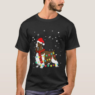 Camiseta Campo Español Perro Santa Sombrero Navidades Luz T