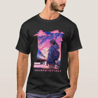 Camiseta Campo estético japonés Kawaii Chica Vaporwa