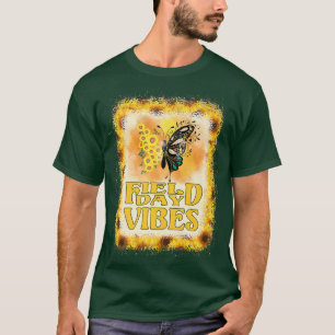 Camiseta Campo estudiantil de mariposa de girasol blanquead