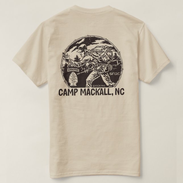 Camiseta "Campo Mackall" - etiqueta aerotransportada - (Reverso del diseño)