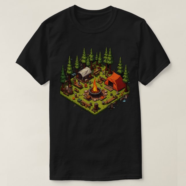 Camiseta Campo Sitio Pixel Art Style 1 (Diseño del anverso)