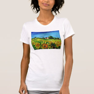 CAMISETA CAMPO Y GIRASOLES EN TOSCANA