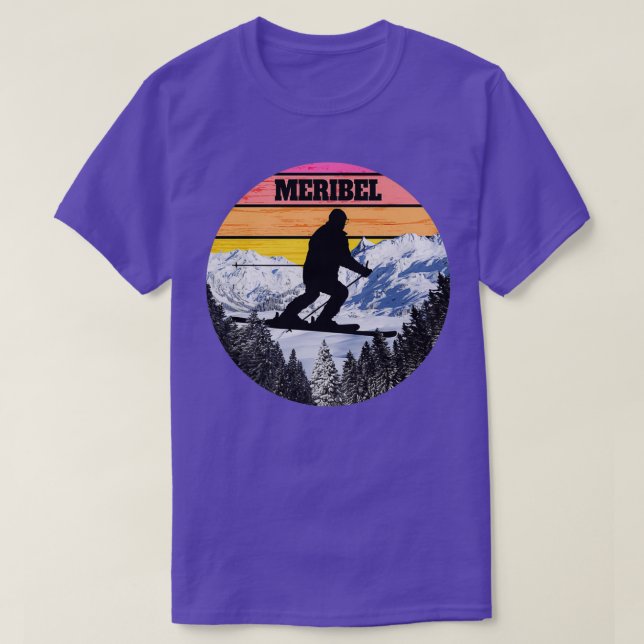 Camiseta Campos de esquí de moto de nieve Meribel, Francia (Diseño del anverso)