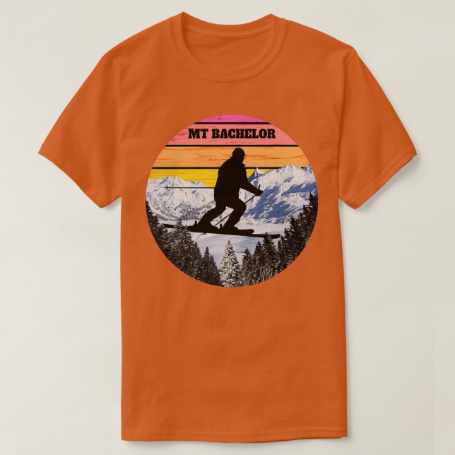 Camiseta Campos De Esquí De Nieve Mt Bachelor Esquí Oregon  (Diseño del anverso)