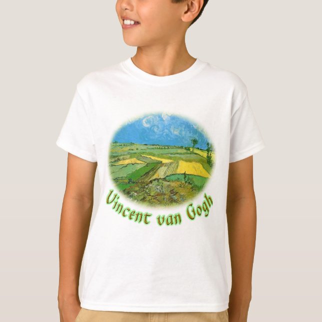 Camiseta Campos de trigo en Auvers Under Clouded Sky, van G (Anverso)