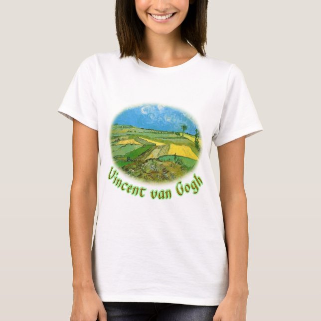 Camiseta Campos de trigo en Auvers Under Clouded Sky, van G (Anverso)