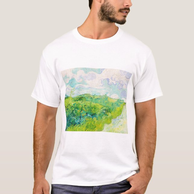 Camiseta Campos de Trigo Verde, Van Gogh (Anverso)