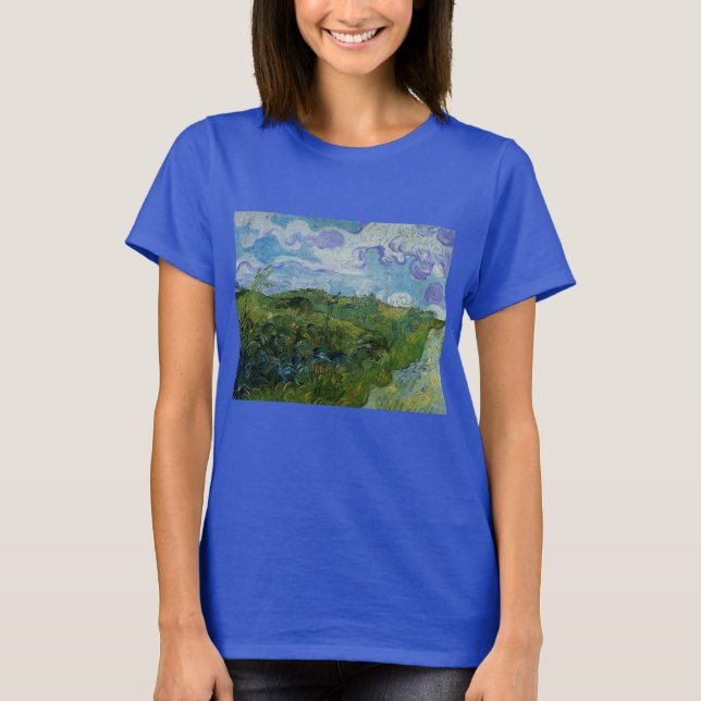 Camiseta Campos verdes de trigo por Vincent van Gogh (Anverso)