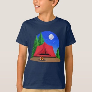 Camiseta Campsite bajo un té de luna llena