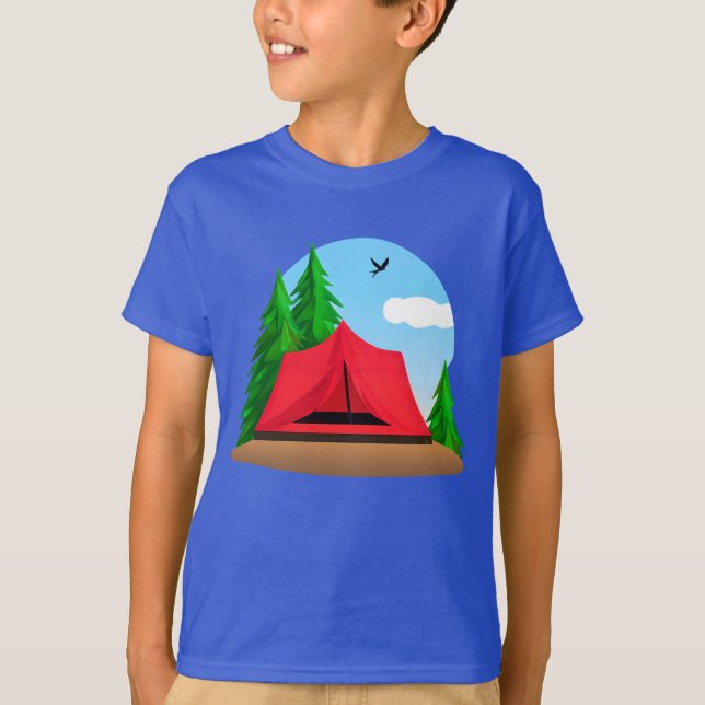 Camiseta Campsite con el té de los árboles de Evergreen (Anverso)