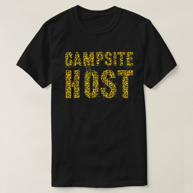 Camiseta CAMPSITE HOST Leopard Print Summer Counselor Teach (Diseño del anverso)