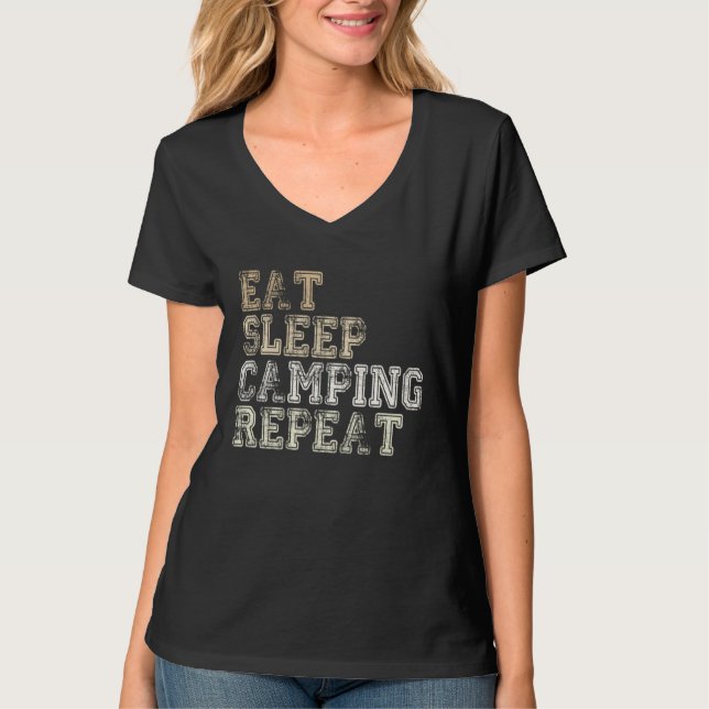 Camiseta Campsite Outfit Eat Sleep Camping Repeat Camping S (Anverso)