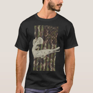 Camiseta Camuflaje bandera de EE. UU. gráfico de pesca de p