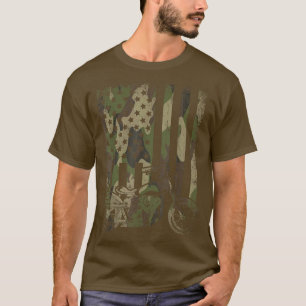 Camiseta Camuflaje Bandera de Estados Unidos Motocicleta Bi