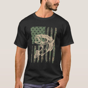 Camiseta Camuflaje Bandera de los Estados Unidos Pesca de B