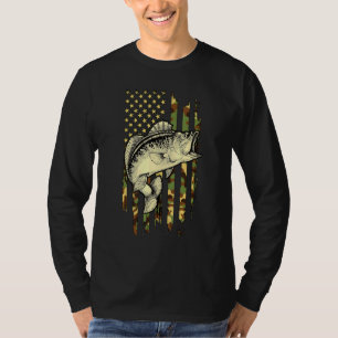 Camiseta Camuflaje Bandera Estadounidense Pesca Con Vaso Ca