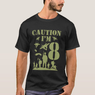 Camiseta Camuflaje Cumpleaños Niño Militar 8 Fiesta Niños 8