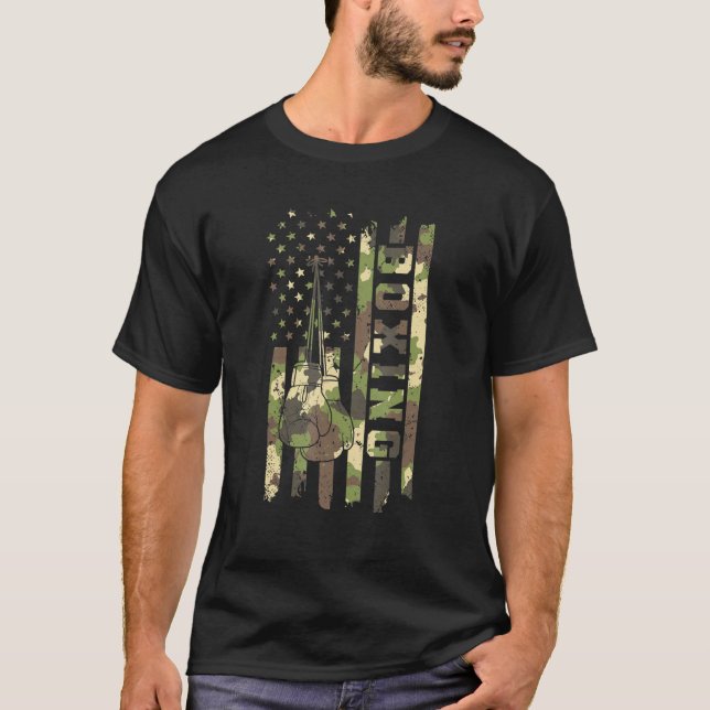 Camiseta Camuflaje de Artes Marciales de boxeo America Fla (Anverso)