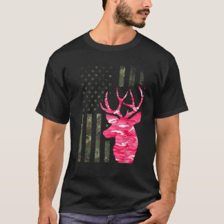 Camiseta Camuflaje De Bandera Americana Rosa Camo Caza De P