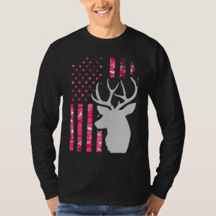 Camiseta Camuflaje De Bandera Americana Rosa Camo Caza De P