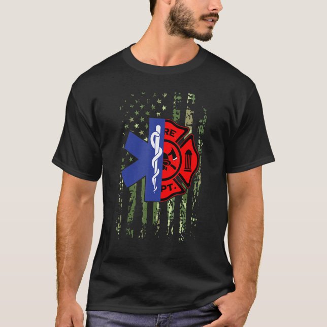 Camiseta Camuflaje de bomberos de Emt Ems Parame (Anverso)