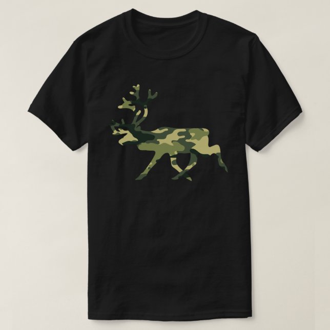 Camiseta Camuflaje de bosques de renos/caribú/camo (Diseño del anverso)