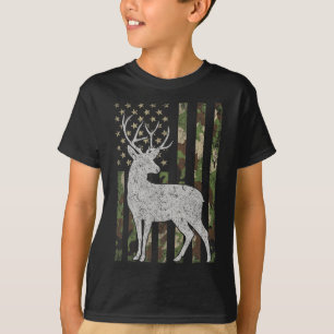 Camiseta Camuflaje de caza de ciervos Whitetail Bandera de 