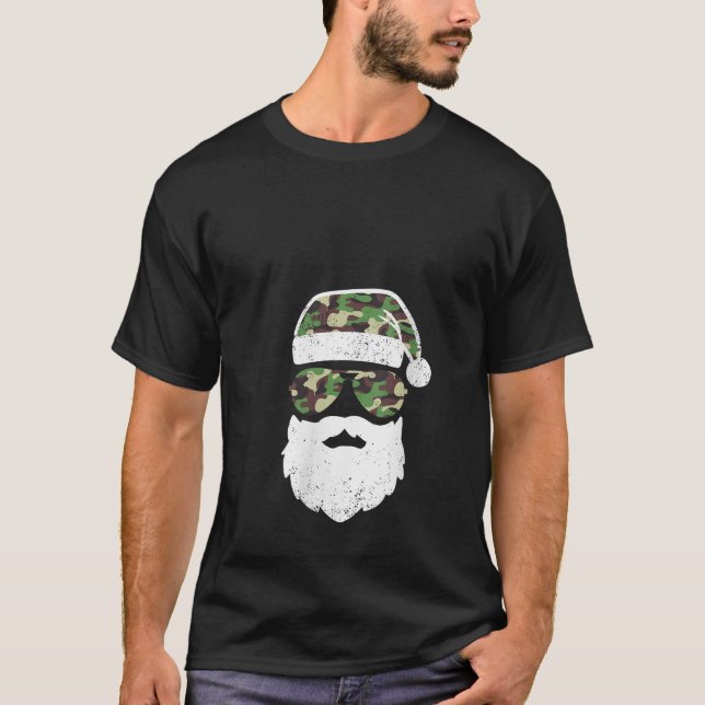 Camiseta Camuflaje de mujeres Camo Santa Claus gafas de sol (Anverso)