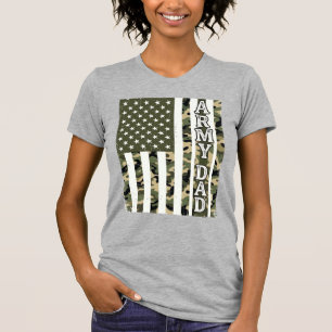 Camiseta Camuflaje de Papá del Ejército Bandera Americana D