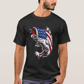 Camiseta Camuflaje de pesca bandera americana Usa Fisherma