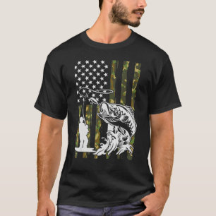 Camiseta Camuflaje de Pesca Bandera Estadounidense Fútbol D